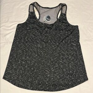 Gray and Black Sleeveless Racerback Tank Top